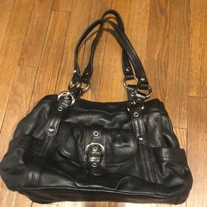 Black pocketbook with silver buckles- prfct size!
